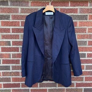 Christian Dior Navy Blue Oversized Blazer Suit Jacket